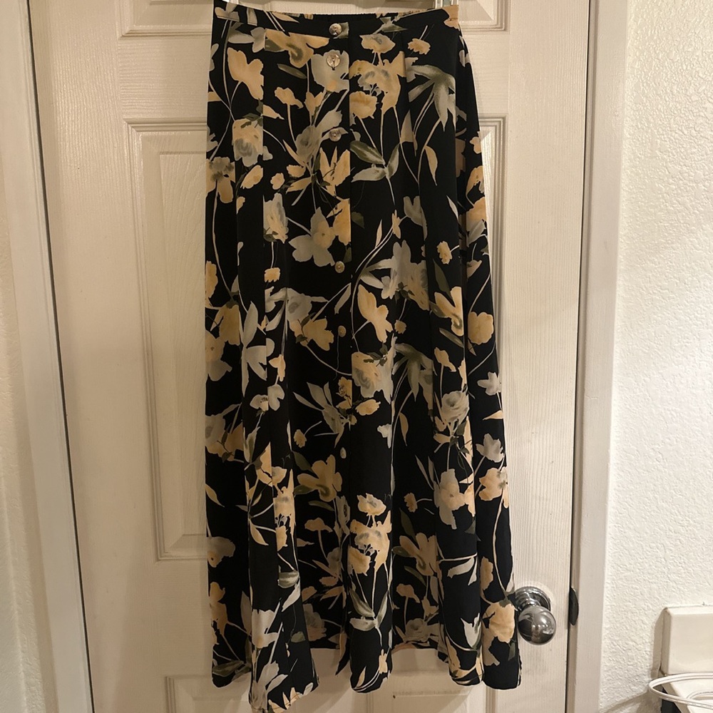 Vintage Floral Midi Skirt